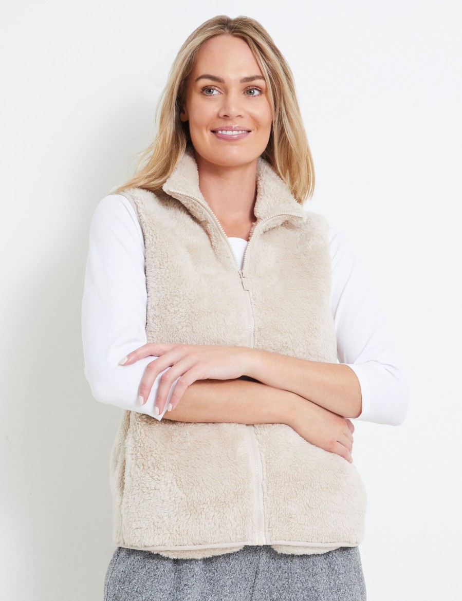 Clothing Rivers Trackpants | Rivers Fluffy Vest Stone