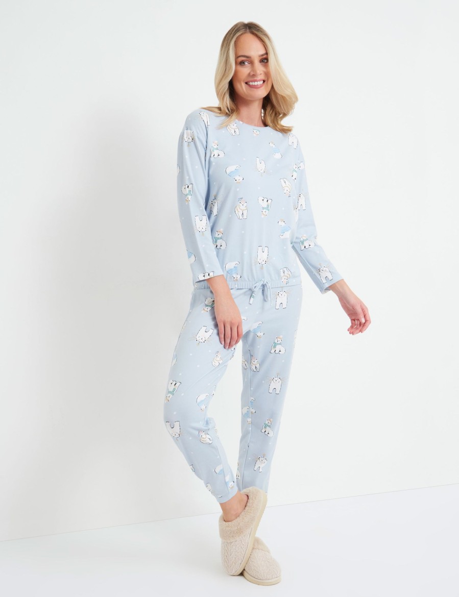 Clothing Rivers Pyjamas | Rivers Soft Touch Printed Pyjama Set Polar Bear